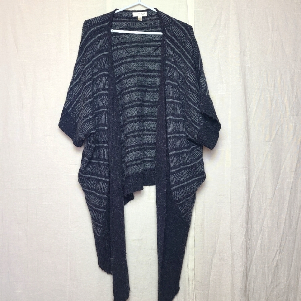 Kenar Black and Gray Striped Cardigan